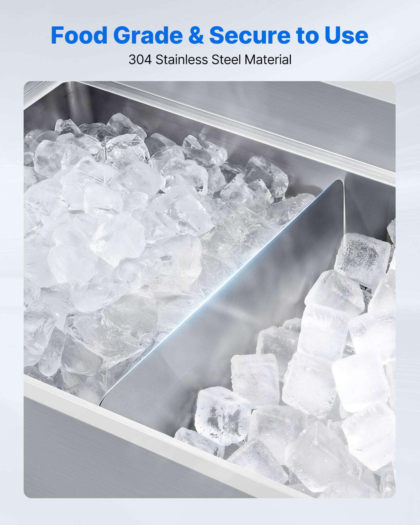 Food Grade & Secure to Use  
304 Stainless Steel Material