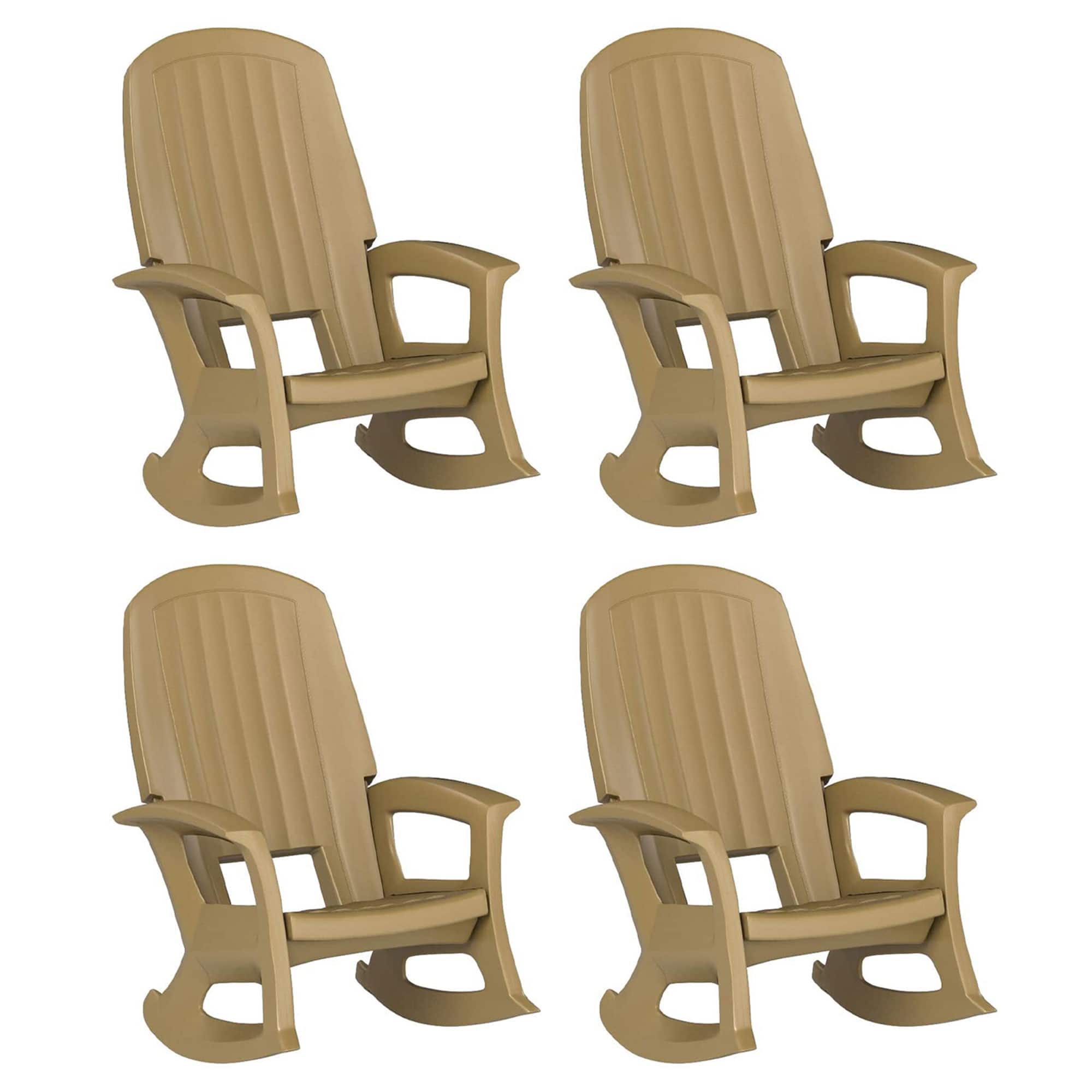 Semco - Plastics Rockaway Heavy Duty All Weather Outdoor Rocking Chair (4 Pack) - Taupe price history on PriceWatchPro