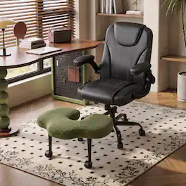 Pinmoco - Under Desk Footrest, Office Chair Leg Rest, Cross-Legged Foot Rest for Home Office and Gaming - Green