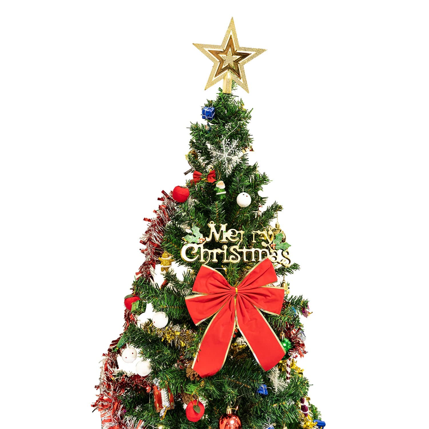 BreeBe - 5ft artificial Christmas tree with LED energy-saving lights - Green