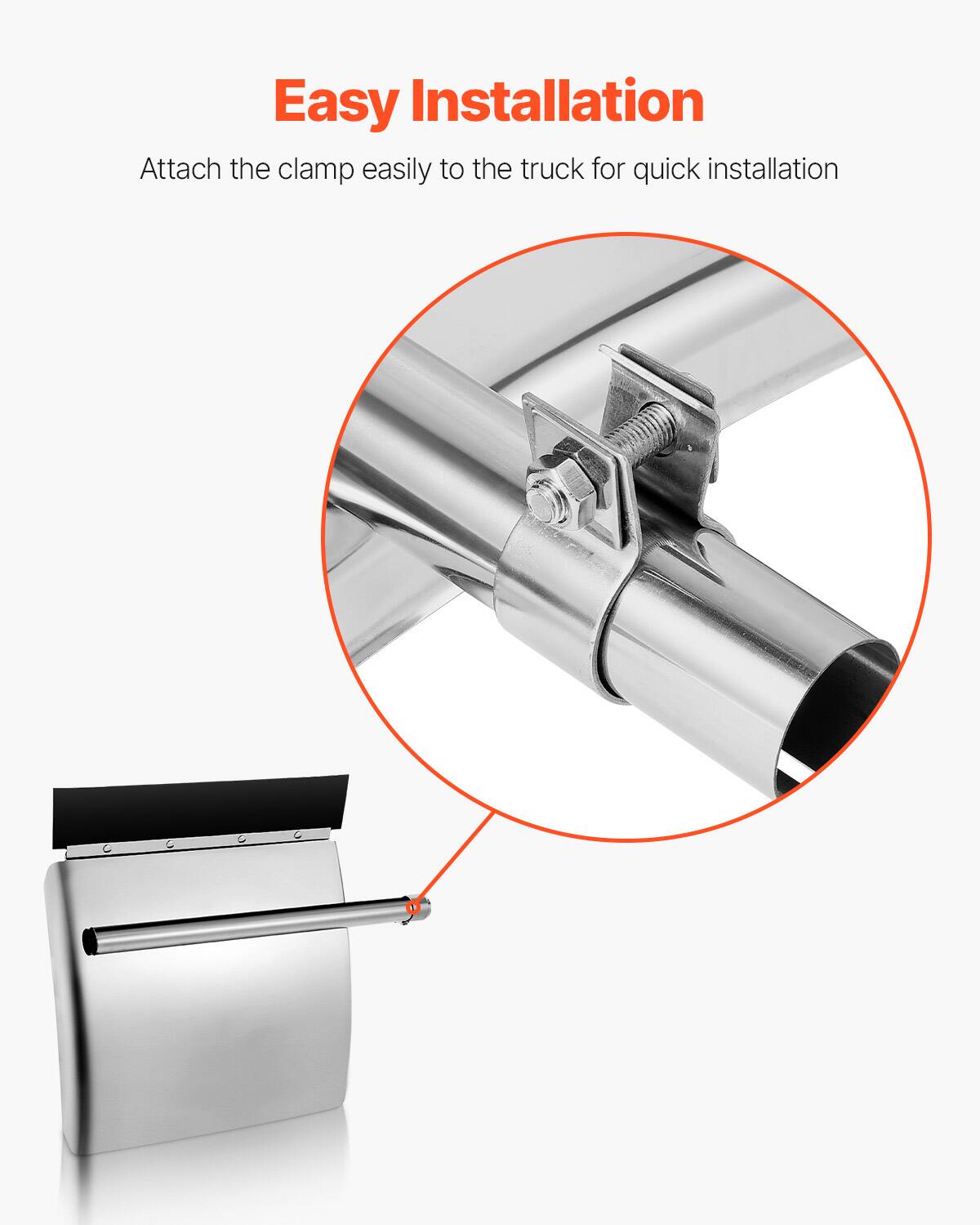 Easy Installation  
Attach the clamp easily to the truck for quick installation