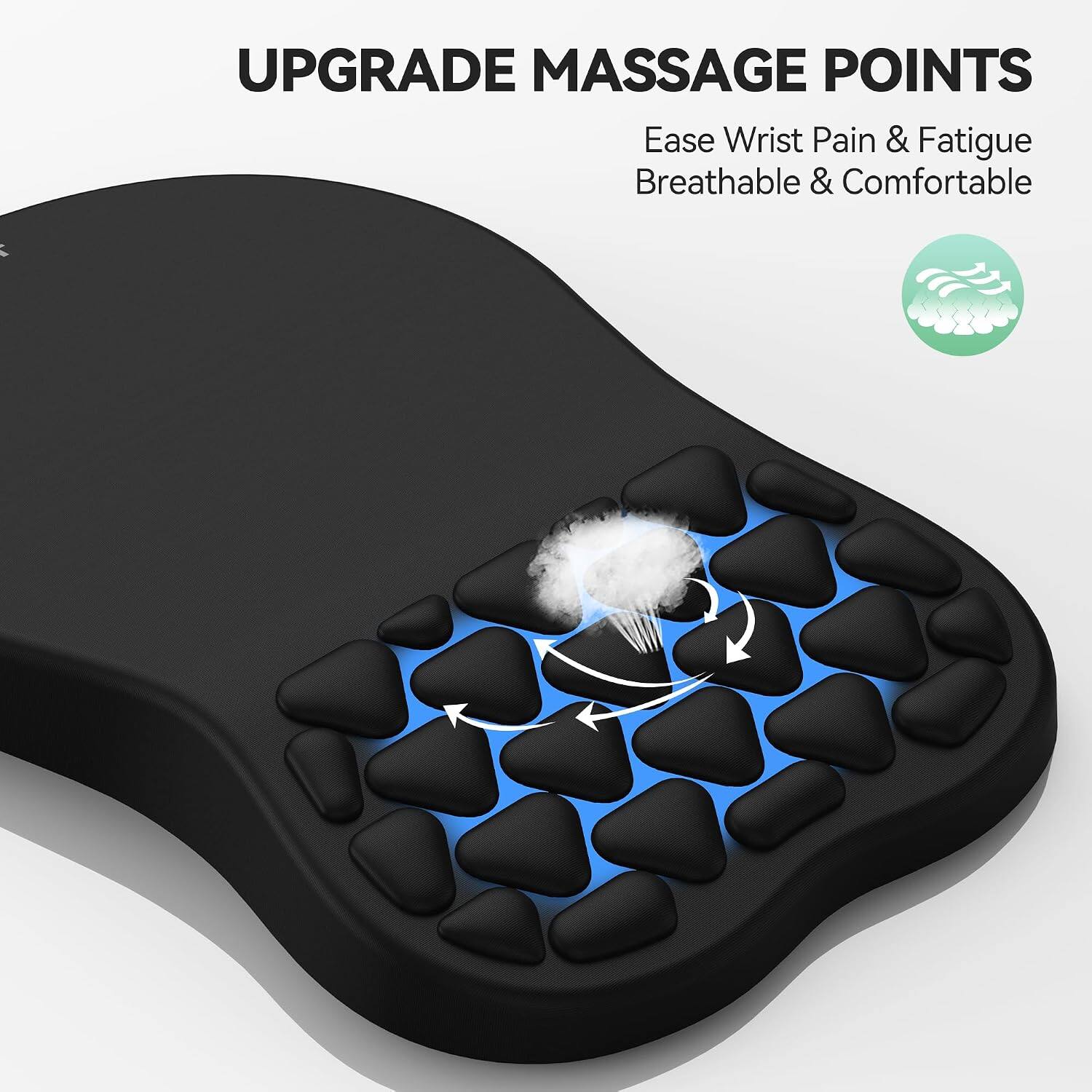 UPGRADE MASSAGE POINTS  
Ease Wrist Pain & Fatigue  
Breathable & Comfortable