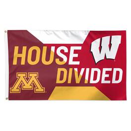 WinCraft - Minnesota Golden Gophers vs Wisconsin Badgers 3' x 5' Single-Sided Deluxe House Divided Flag - Multicolor