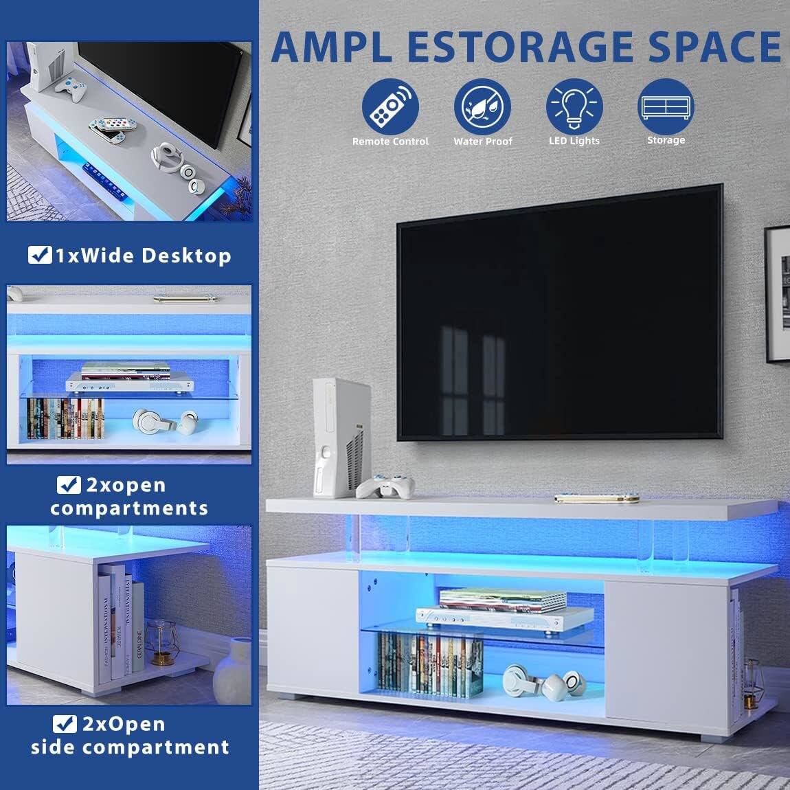 AMPL ESTORAGE SPACE

- Remote Control
- Water Proof
- LED Lights
- Storage

- 1xWide Desktop
- 2xopen compartments
- 2xOpen side compartment