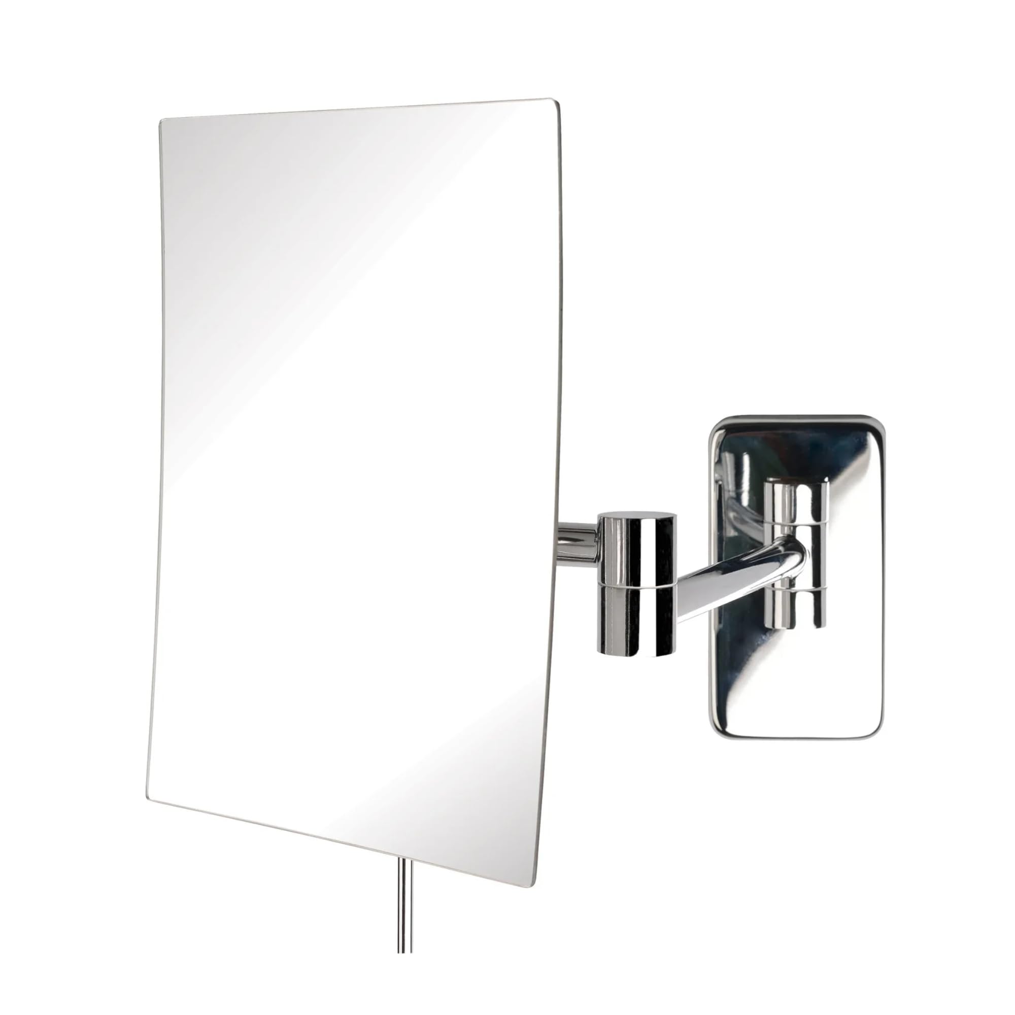 Front. Pacoar Cade - Wall Mount Makeup Mirror With Magnification Rectangular Extends Chrome Finish Model Jrtc - Chrome.