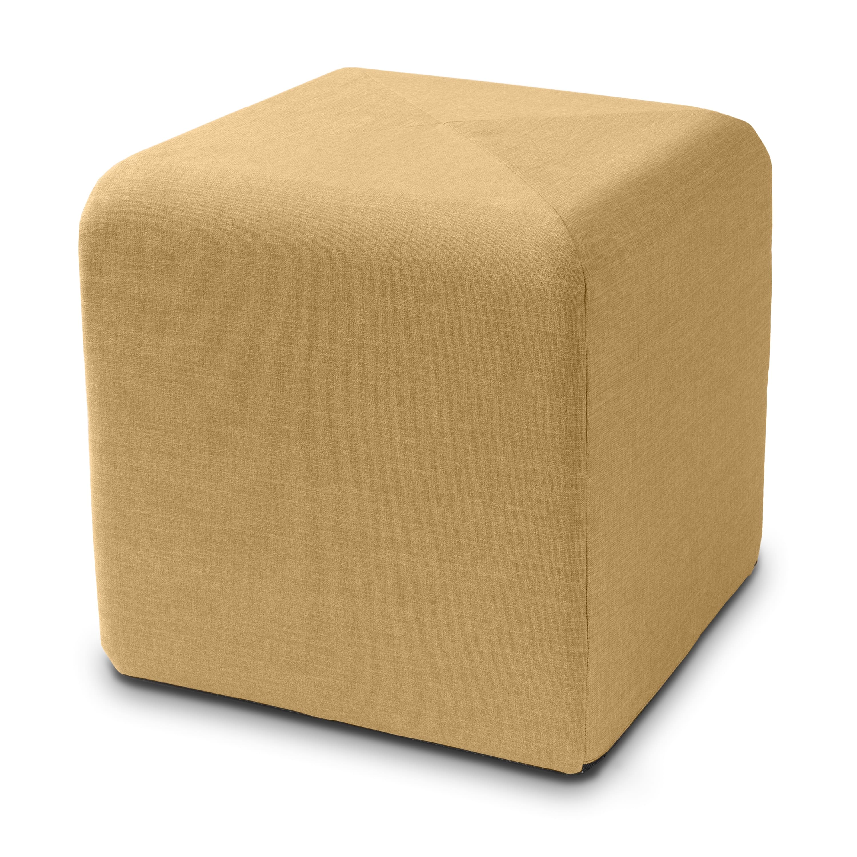 Jaxx - Monroe Square Foam Ottoman with Stain Resistant Performance Fabric, Small (18 x 18) - Wheat Gold