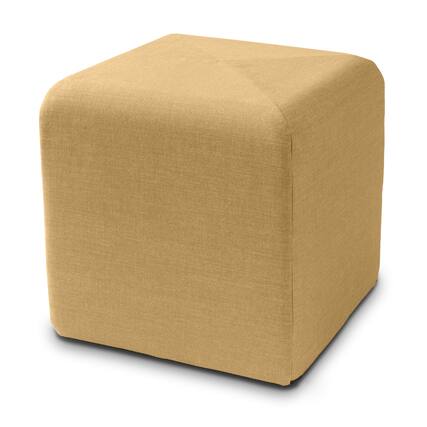 Front. Jaxx - Jaxx Monroe Square Foam Ottoman with Stain Resistant Performance Fabric, Small (18 x 18), Wheat Gold - Wheat Gold.