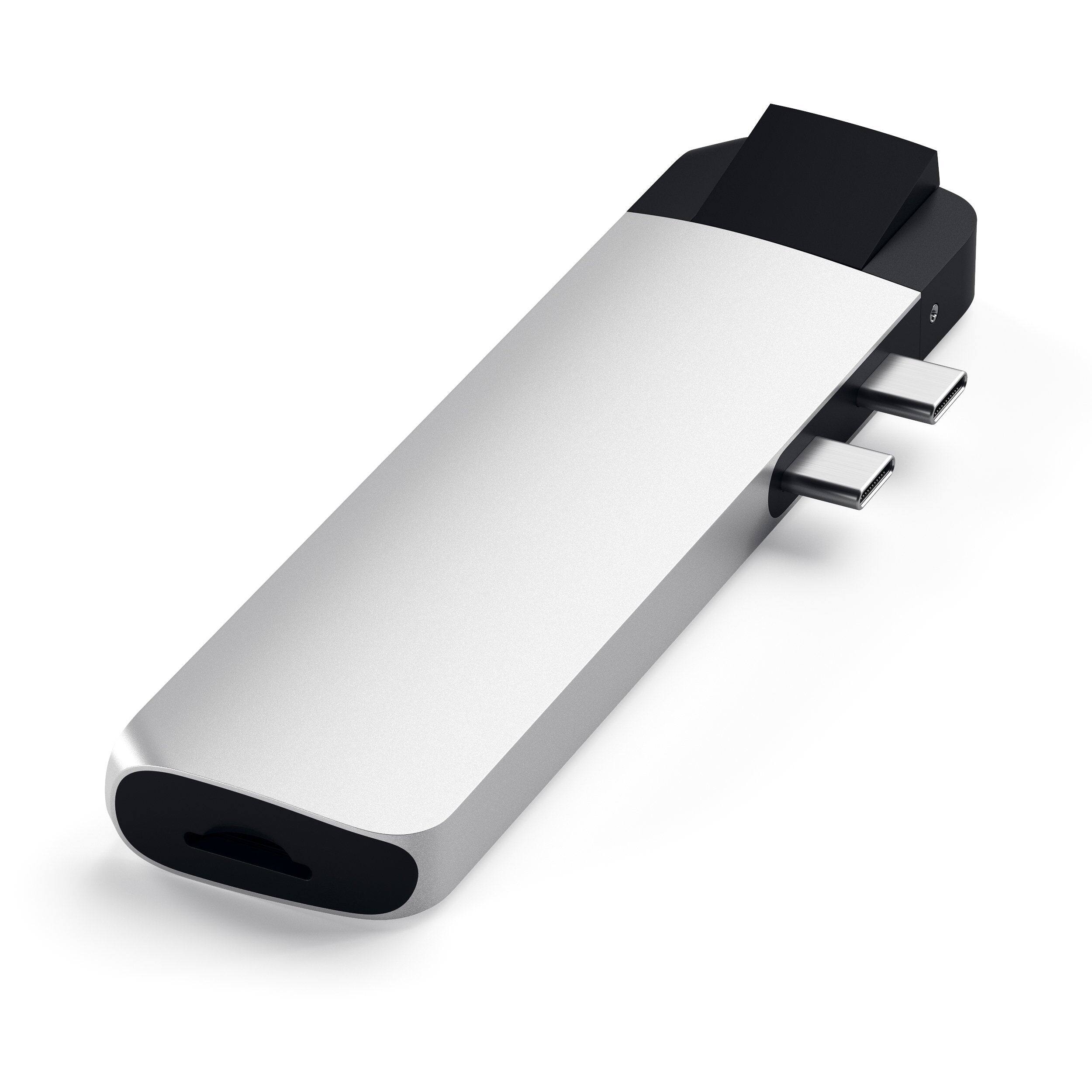 Alt View 5. Satechi - Type-C Pro Hub Adapter with Ethernet - Silver.