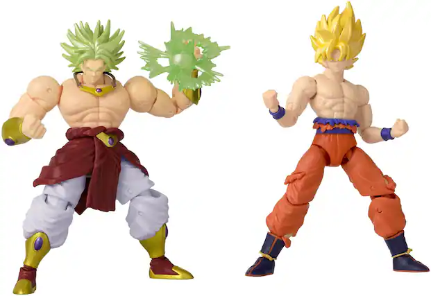 Front. Bandai - Bandai - Dragon Ball Z- Dragon Stars: Battle Pack - Super Saiyan Broly vs Super Saiyan Goku (Battle - Collectibles - Multicolor.