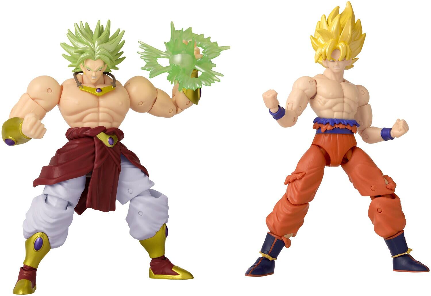 Front. Bandai - Bandai - Dragon Ball Z- Dragon Stars: Battle Pack - Super Saiyan Broly vs Super Saiyan Goku (Battle - Collectibles - Multicolor.