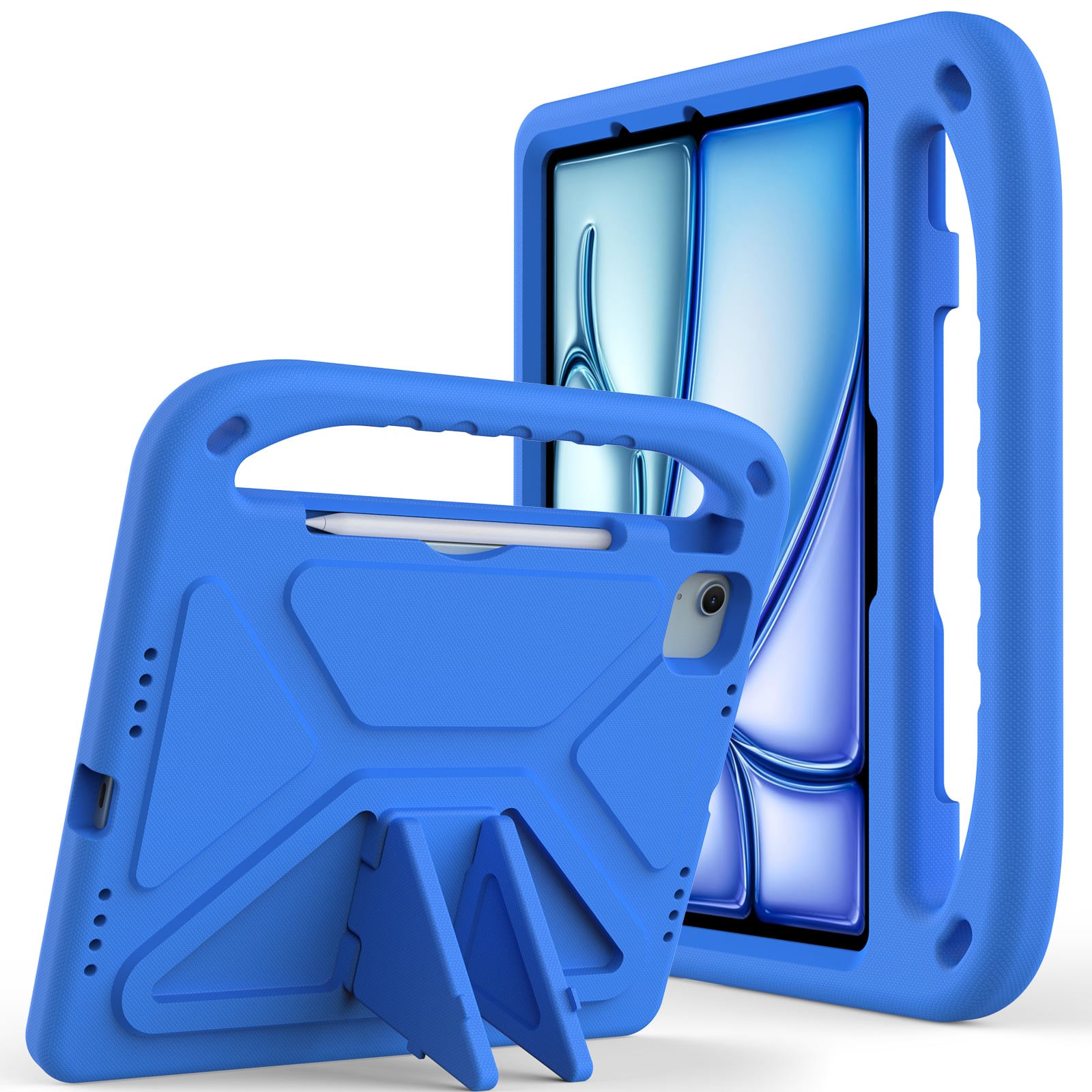 UUCOVER- Lightweight EVA Case for iPad Air 11-inch M4 M3 M2 (2026/2025/2024) Shockproof Handle Kickstand Anti-Slip Cover- Blue