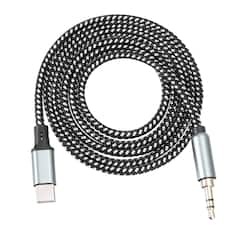 Front. Unique Bargains - USB C to 3.5mm Male Audio Aux Adapter Cable, 3.3ft, for Cell Phone Speaker Laptop Car Stereo - Black.