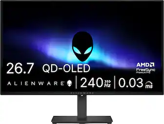 Alienware - AW2726DM 27" QD-OLED QHD 240Hz 0.03ms FreeSync Premium Pro Gaming Monitor with HDR (HDMI, DisplayPort) - Black