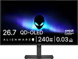 Alienware - AW2726DM 27" QD-OLED QHD 240Hz 0.03ms FreeSync Premium Pro Gaming Monitor with HDR (HDMI, DisplayPort) - Black