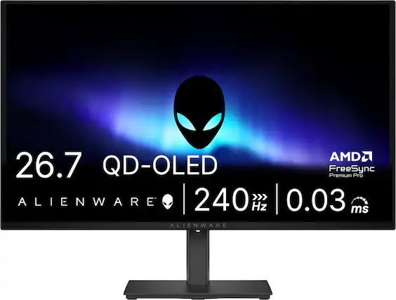 26.7 QD-OLED
FreeSync Premium Pro
240 Hz
0.03 ms
ALIENWARE