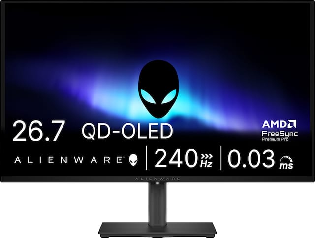 Alienware - AW2726DM 27" QD-OLED QHD 240Hz 0.03ms FreeSync Premium Pro Gaming Monitor with HDR (HDMI, DisplayPort) - Black