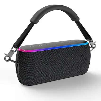 Front. Dazzed Corner - Portable Bluetooth Speaker,Outdoor Use - Black.