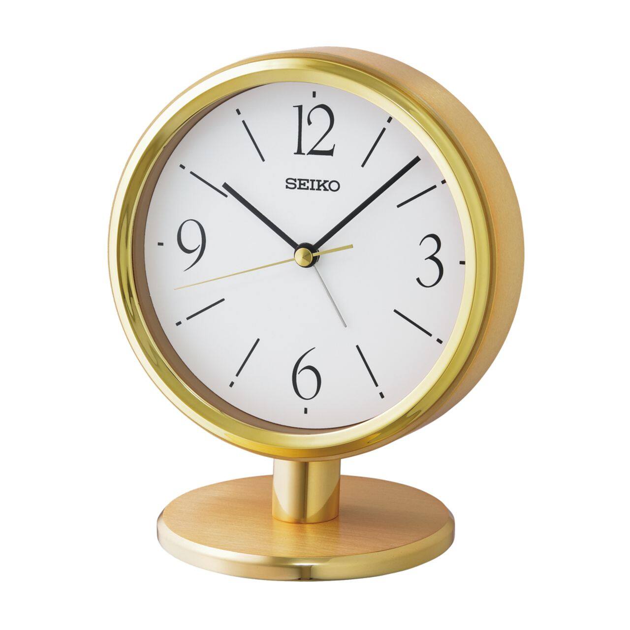 Front. Seiko - Seiko 16" Ono Desk & Table Clock, Gold - Gold.