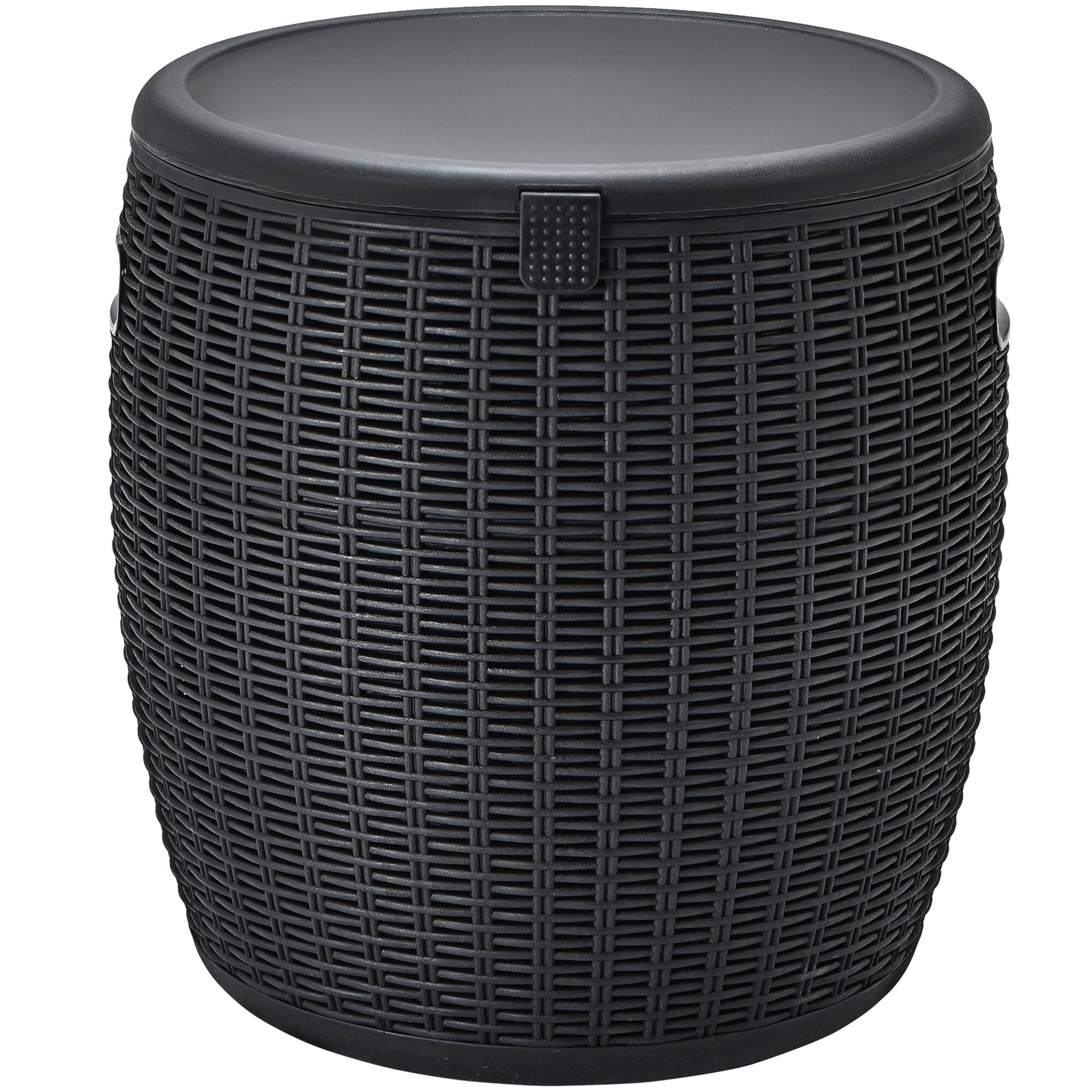 Alt View 5. Gymax - Gymax 9.5-Gal Patio Ice Cooler Bucket Cool Bar Table Cocktail Side Table w/ Lid Black - Black.