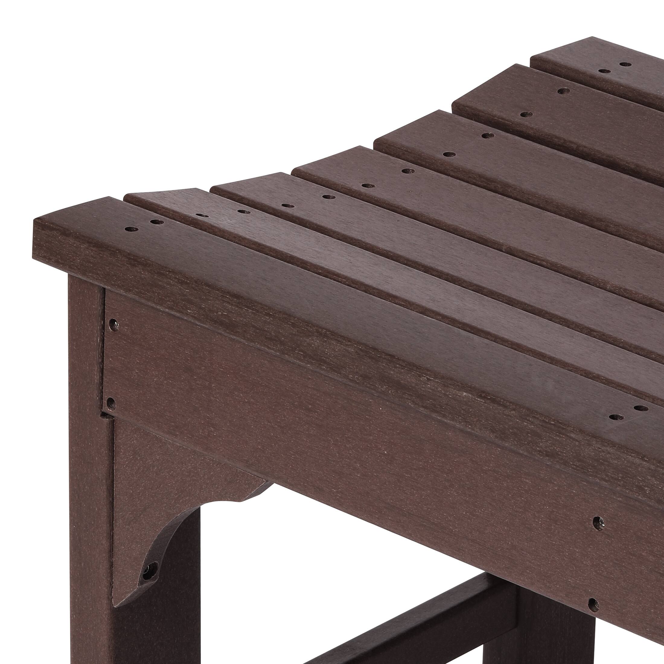 Alt View 4. WestinTrends - WestinTrends Malibu 48" length backless Poly Wood Outdoor / Garden bench - Dark Brown.