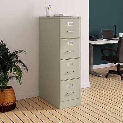 Alt View 7. Staples - Commercial 4-Drawer Vertical File Cabinet, Letter Size, Lockable, 51.97"H x 15"W x 22"D, Putty (22336D) - Putty.