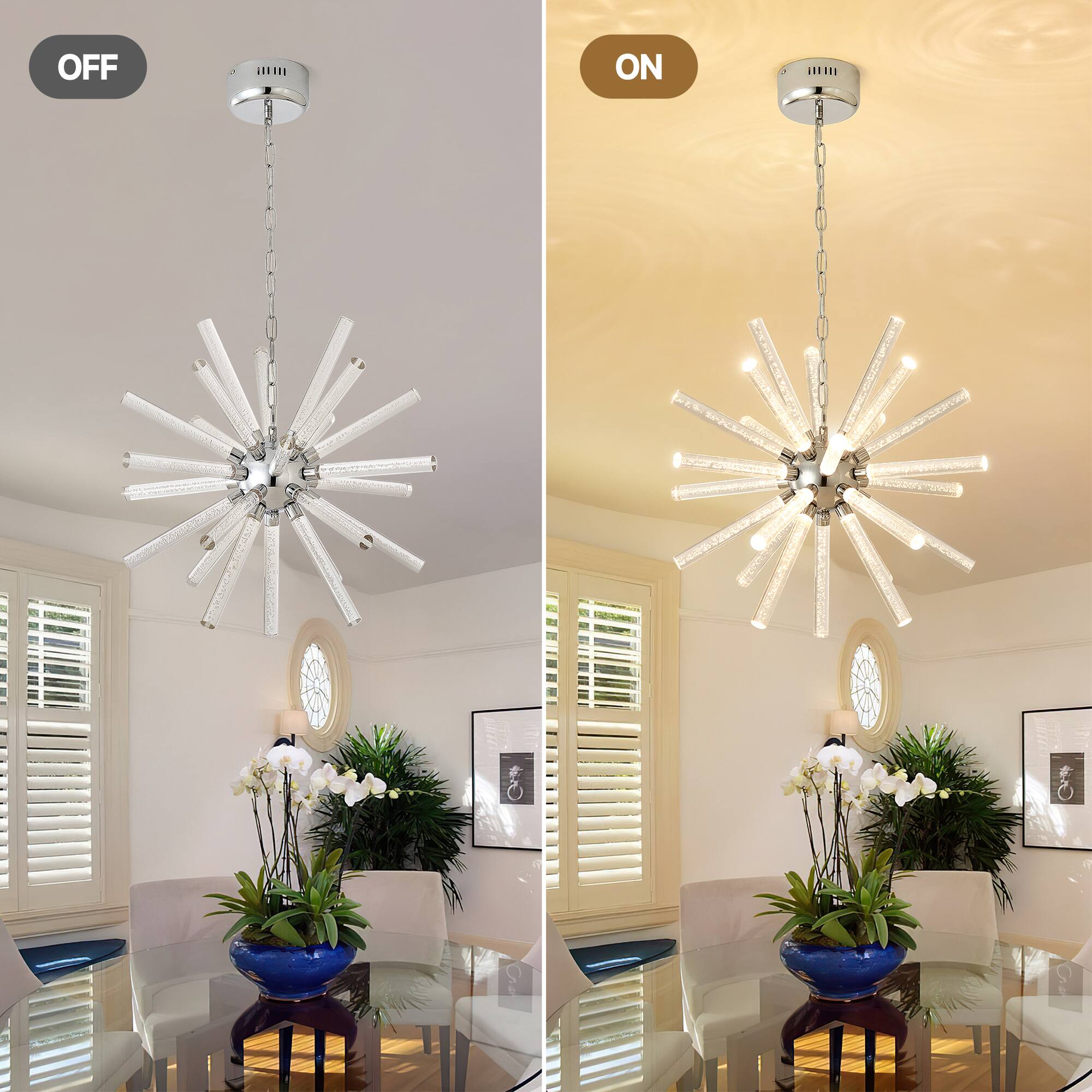 Alt View 7. Boyel Living - 24 Light Bubble Pillar Chandelier Adjustable Pendant Lights Living Room Dining Room.