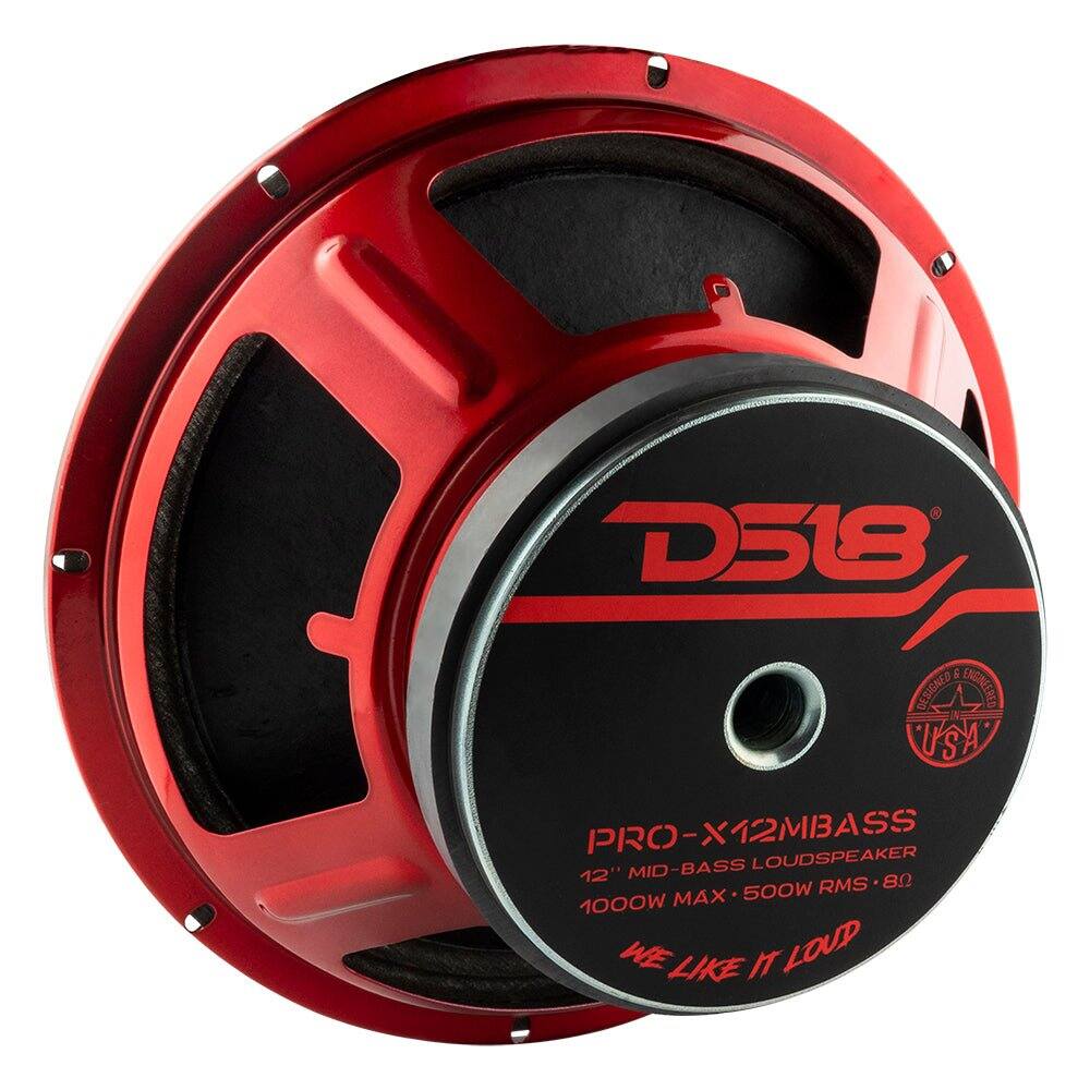 D518  
DESIGNED & ENGINEERED USA  
PRO-X12MBASS  
12" MID-BASS LOUDSPEAKER  
1000W MAX • 500W RMS • 8Ω  
WE LIKE IT LOUD