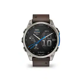 Garmin - D2 Mach 2 Aviator Smartwatch 47mm Touchscreen GPS Moving Map Weather Flashlight Oxford Brown Leather Band - Brown - (2025)