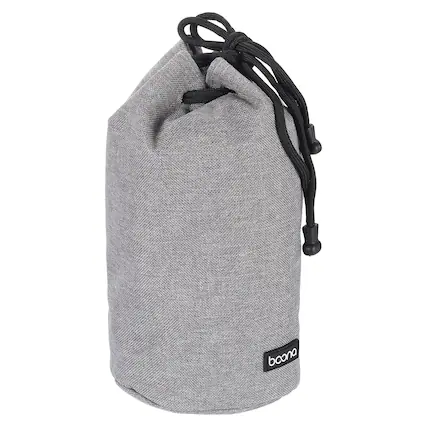 Front. Unique Bargains - Soft Drawstring Lens Case, with Cotton Pad 4.7" OD Thick Fleece Cloth for SLR Lens, Water Cups - Grey.