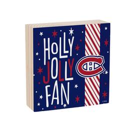 Evergreen Enterprises - Montreal Canadiens 6" Holiday Wood Plock Shelf Sign - Multicolor