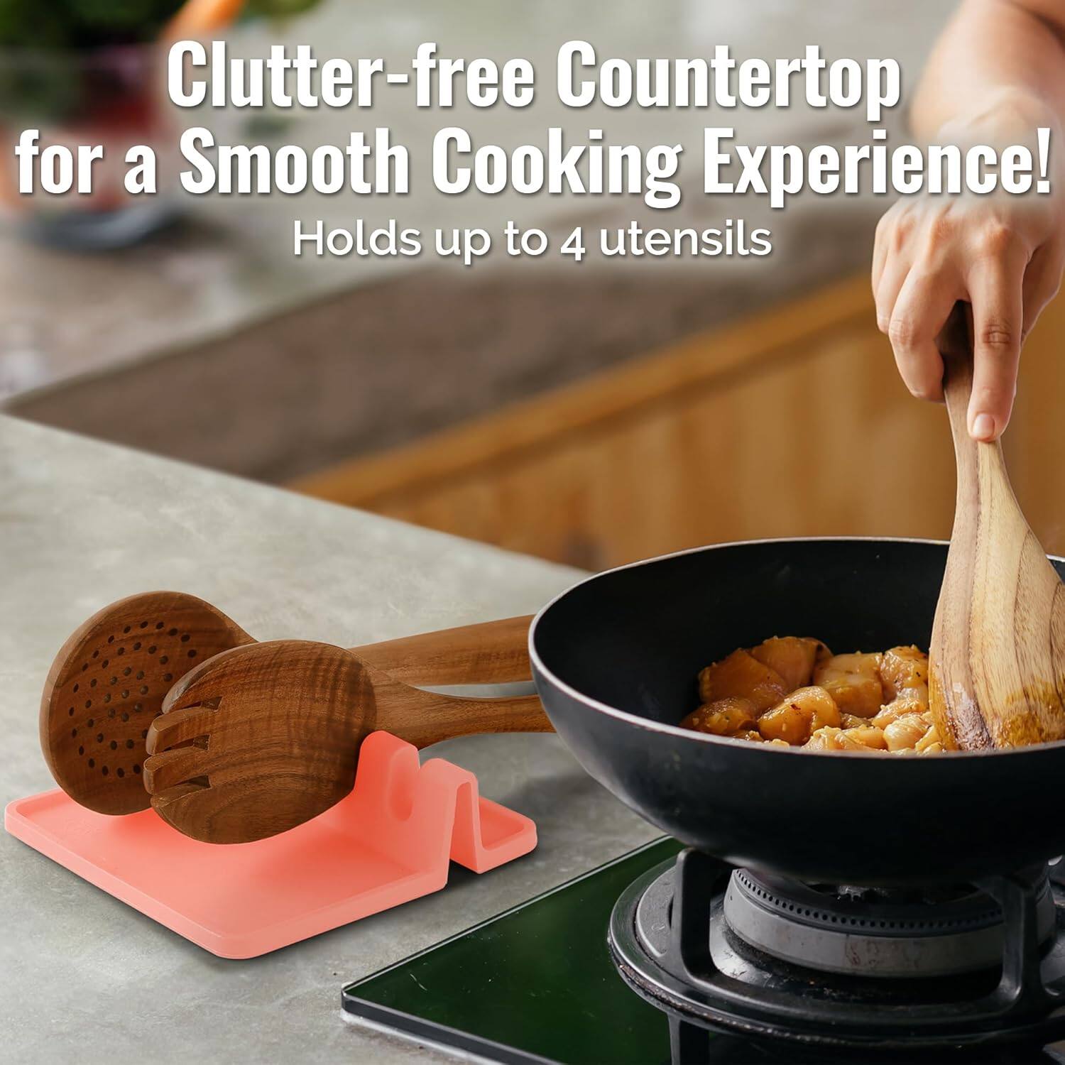 Clutter-free Countertop for a Smooth Cooking Experience!  
Holds up to 4 utensils