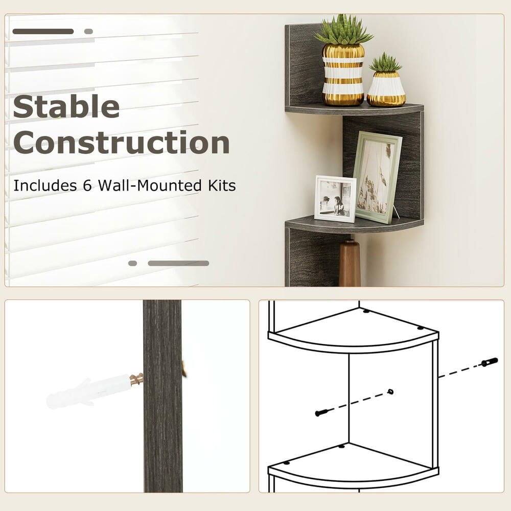Stable Construction  
Includes 6 Wall-Mounted Kits