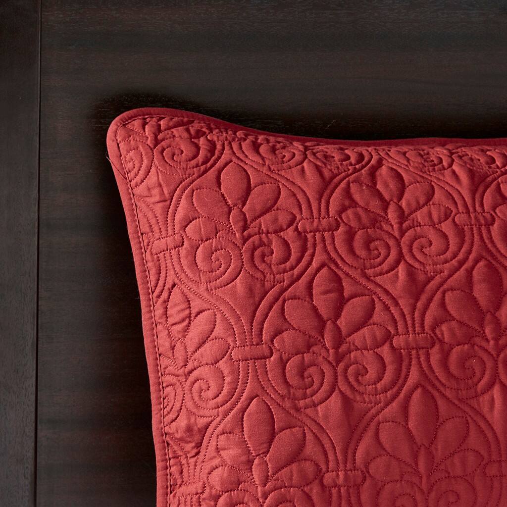 Alt View 3. Gracie Mills - Gracie Mills Sandy Reversible Bedspread Set with Classic Stitch Pattern - Red.