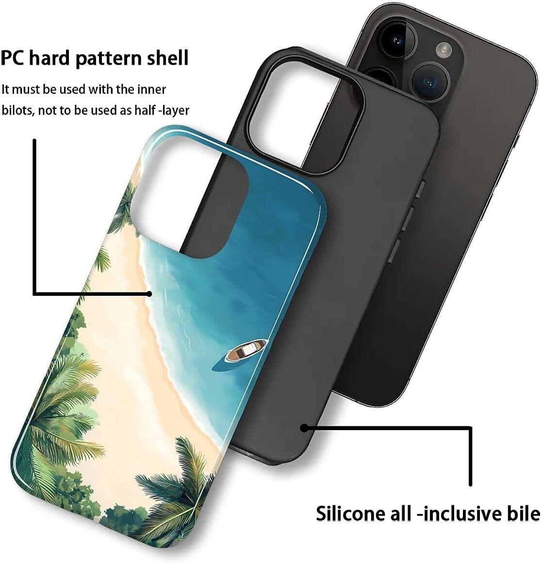 PC hard pattern shell  
It must be used with the inner bilots, not to be used as half-layer  

Silicone all-inclusive bile