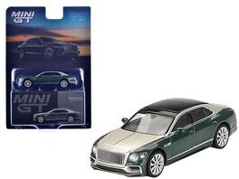 Mini GT - Bentley Flying Spur White Sand and Verdant Green Metallic with Black Top Limited Edition 1/64 - White, Green, Black
