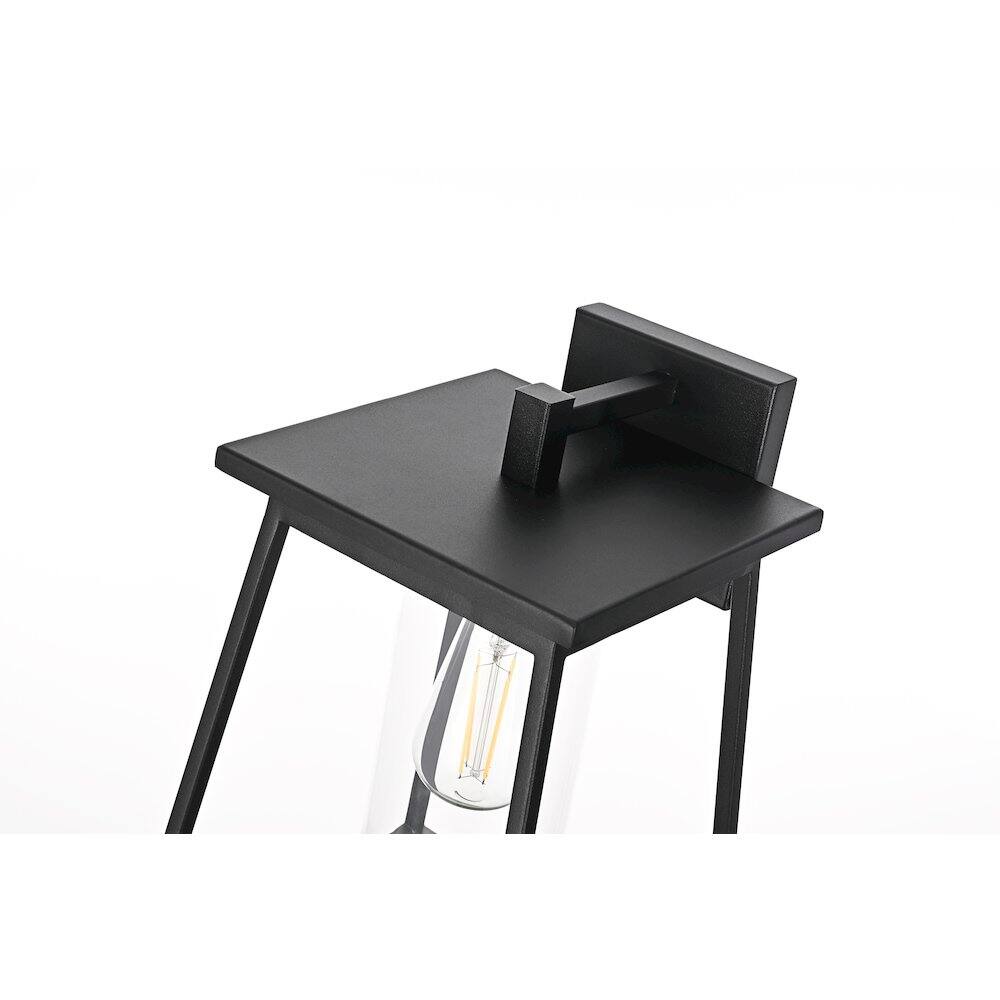 Alt View 3. Elegant Lighting - Lambert 8.5 Inch Outdoor Wall Sconce In Black - Black.