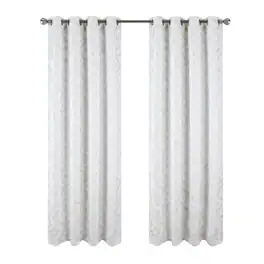 RT Designers Collection - Heathrow Halo Foil Blackout Polyester Window Curtain Grommet Panel 52" x 84" - White