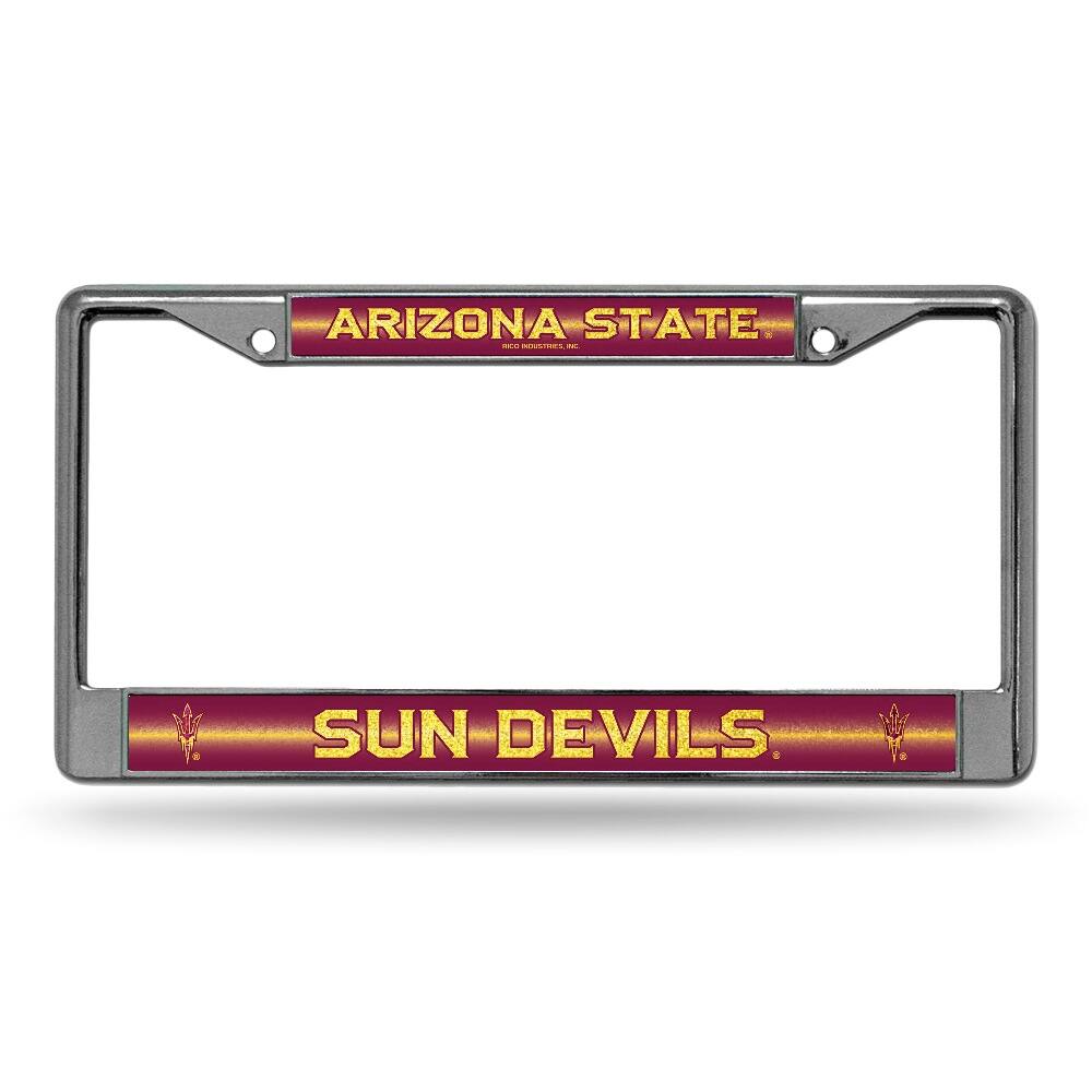 Arizona State Sun Devils Sparkly Glitter Bling Look Chrome License Plate Frame