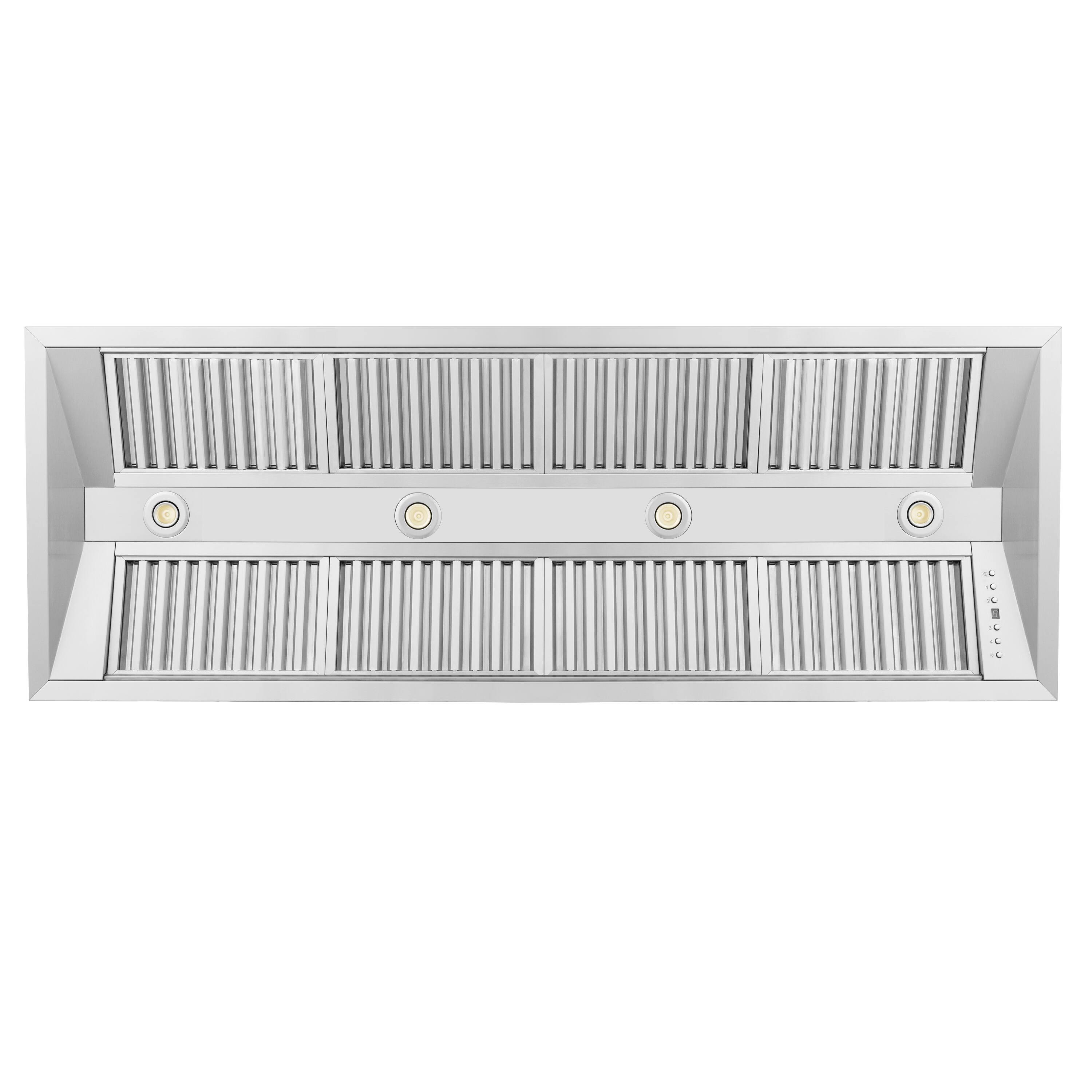 Left. ZLINE - ZLINE 58" Ducted Wall Mount Range Hood Insert in Stainless Steel (721-58) - Stainless Steel.