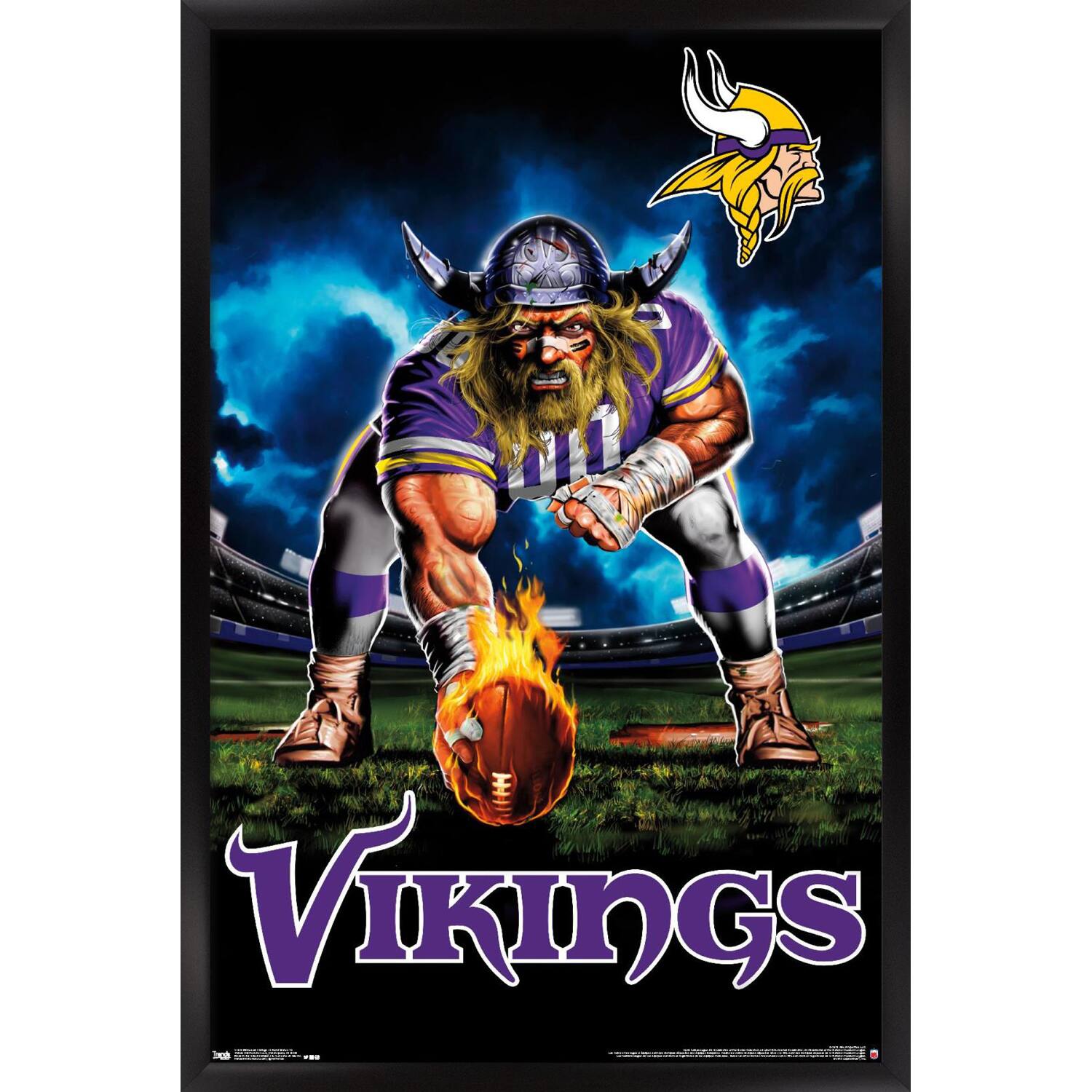 Minnesota Vikings 24.25'' x 35.75'' Framed Mascot Poster