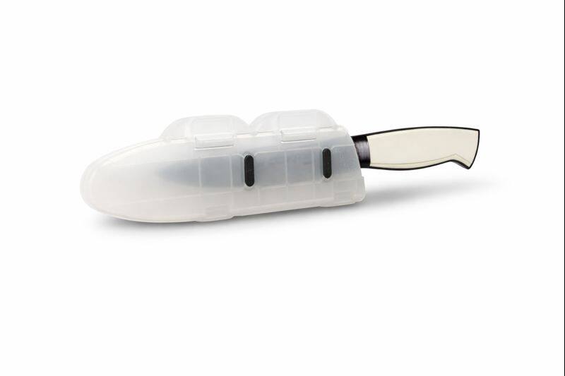 Front. Blade Guard - Blade Guard 4" Knife Protector for Safe Storage, Travel & Drawer Edge Protection Dishwasher Safe - Clear.