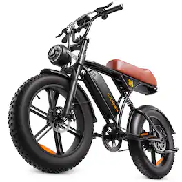 CYCROWN - RunS Vintage Moped Ebike for Adults & Teens,750W Motor,20MPH Max Speed,50Miles Range,48V 10.4Ah Battery - Black