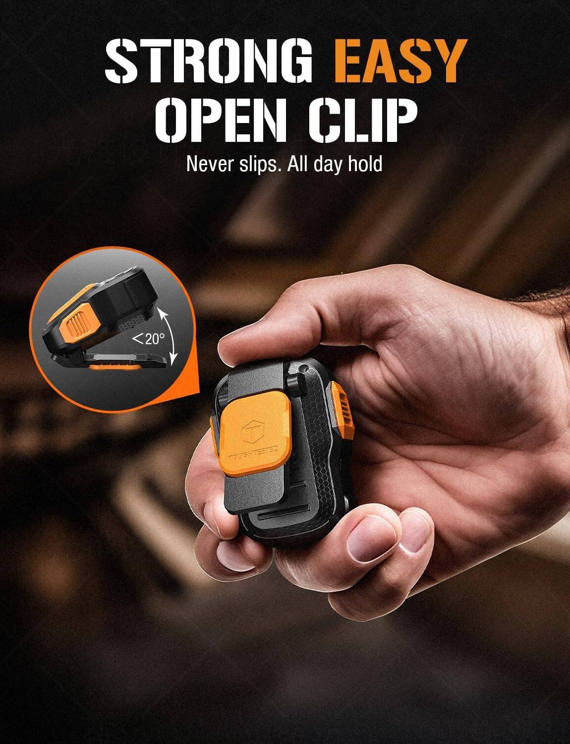 STRONG EASY OPEN CLIP  
Never slips. All day hold  

<20°  

TV TESTED