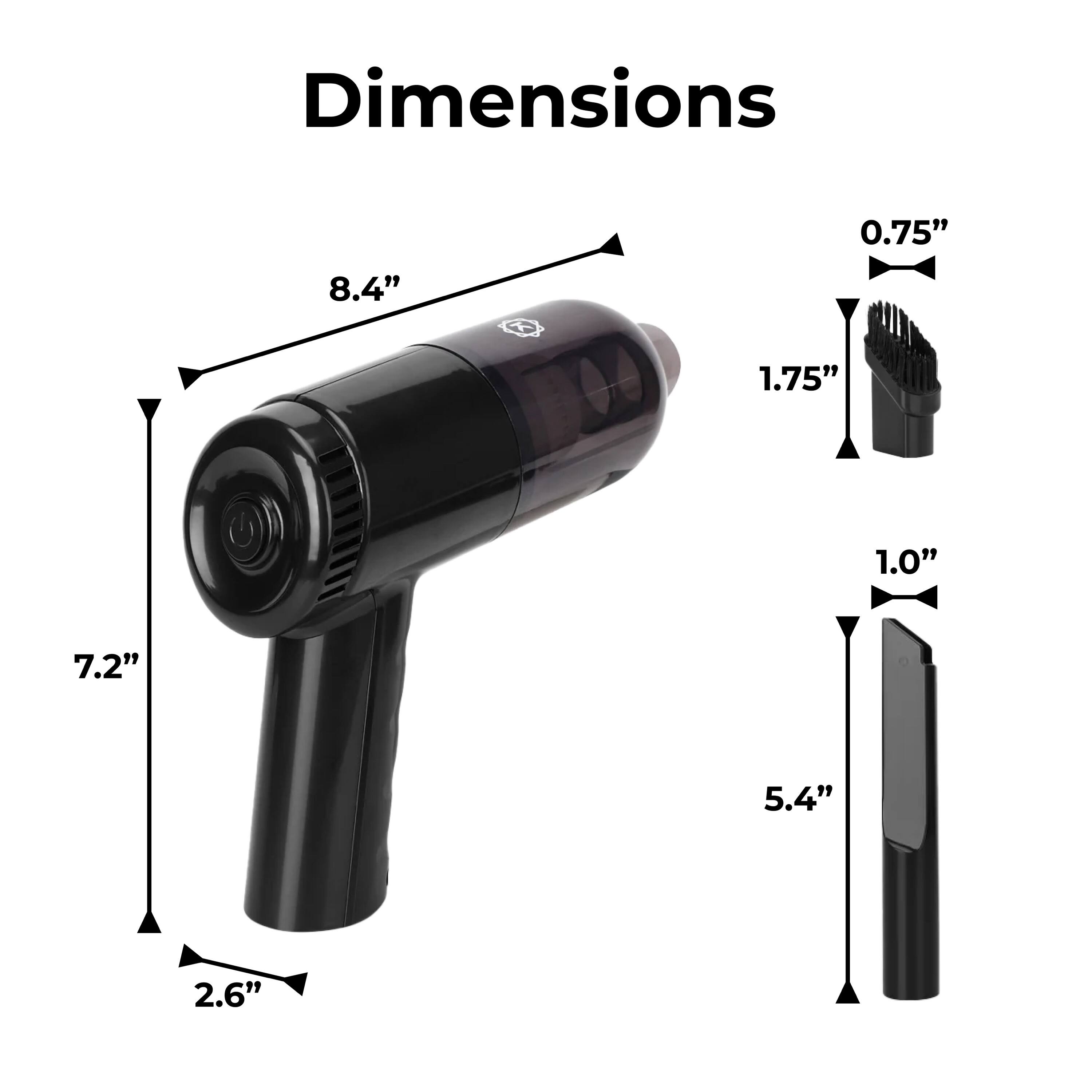 Dimensions: 8.4", 7.2", 2.6", 1.75", 5.4", 1.0", 0.75"