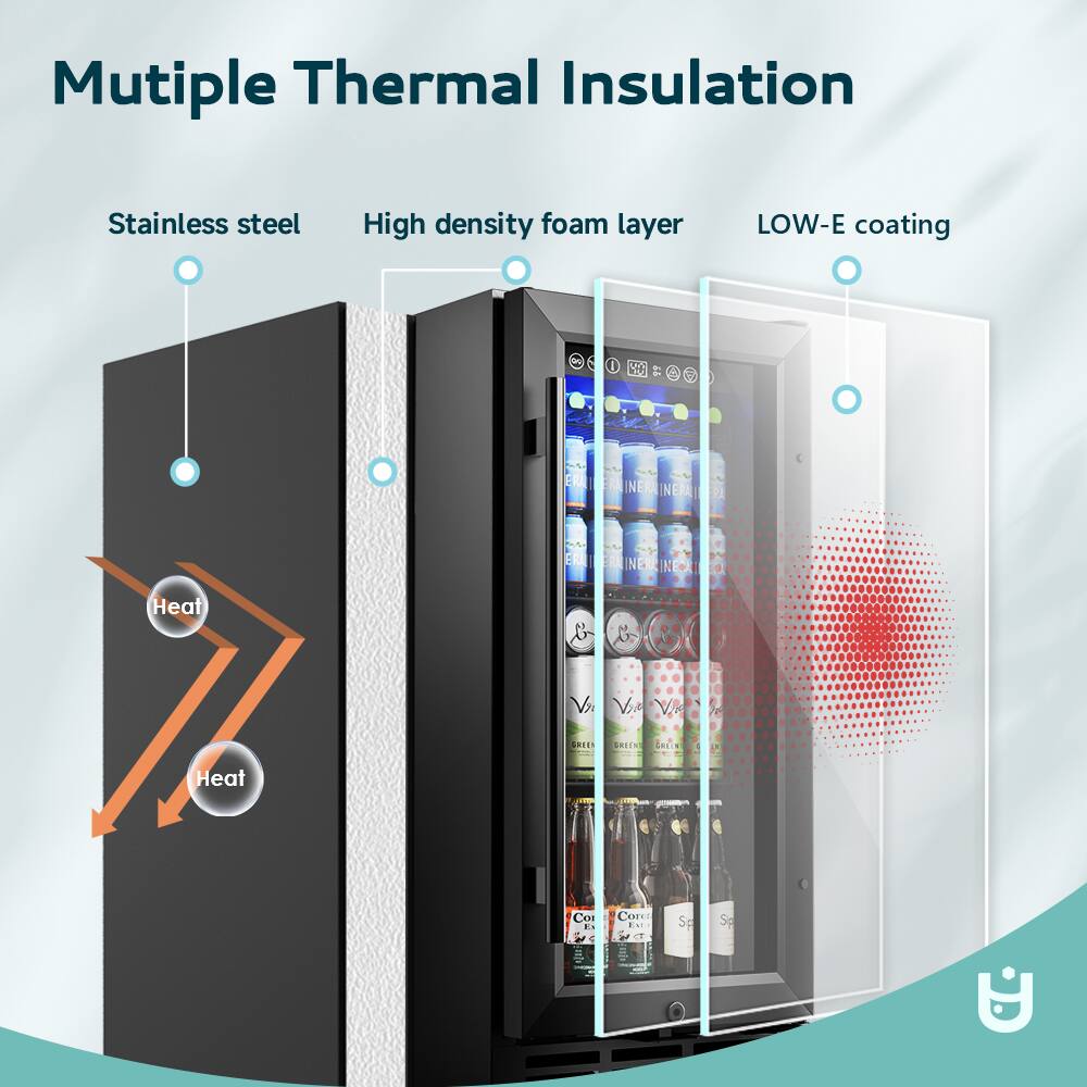 Multiple Thermal Insulation  
Stainless steel  
High density foam layer  
LOW-E coating