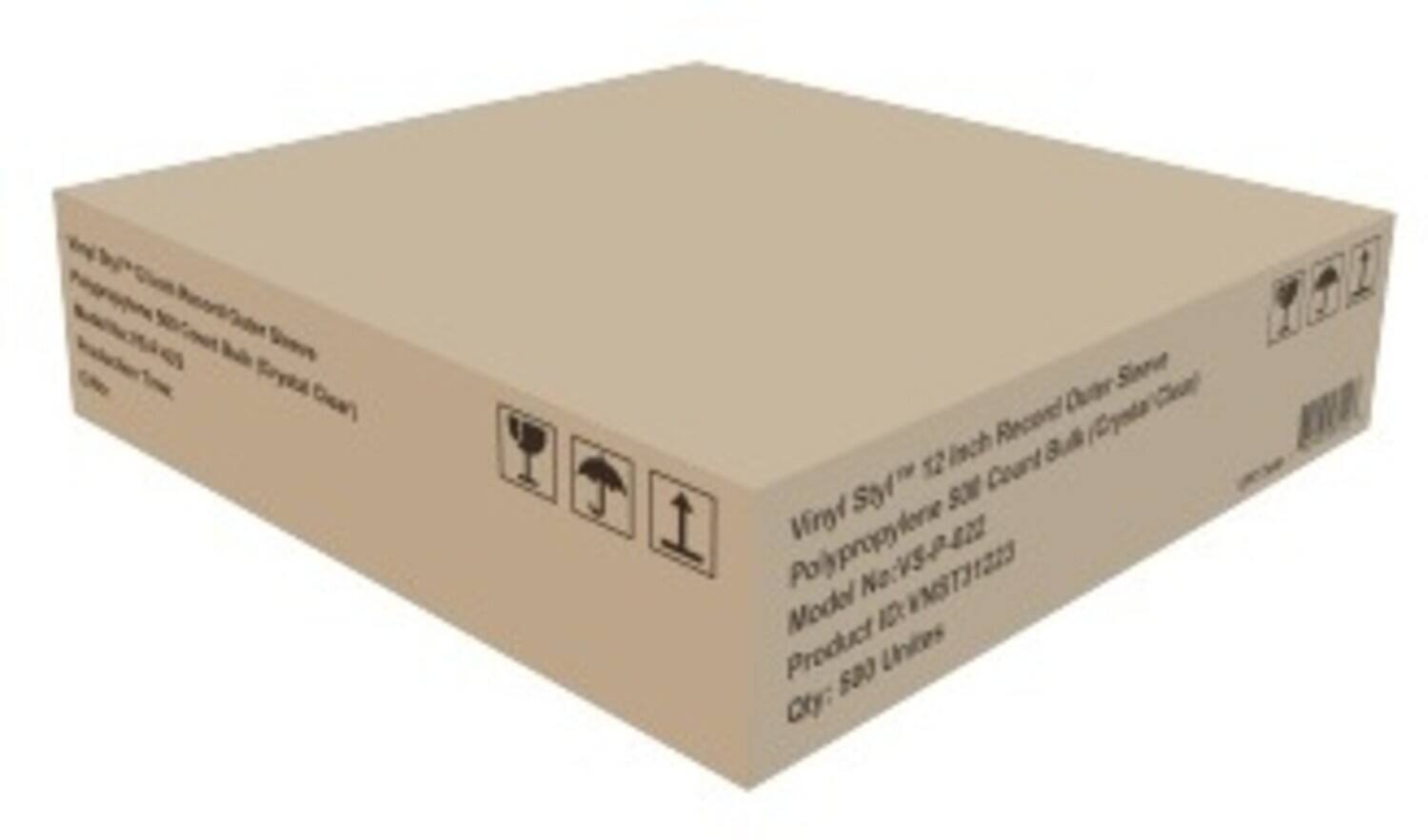 Vinyl Style™ 12" Round Outer Sleeve  
Polypropylene 50 Count Bulk (Crystal Clear)  
Model No: V50-422  
Product ID: M50-422  
Qty: 580 Units