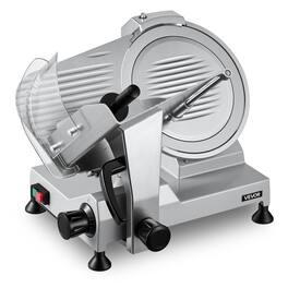 VEVOR - Commercial Meat Slicer, 320W Electric Deli Food Slicer with 12" Carbon Steel Blade, Built-In Sharpener - Silver