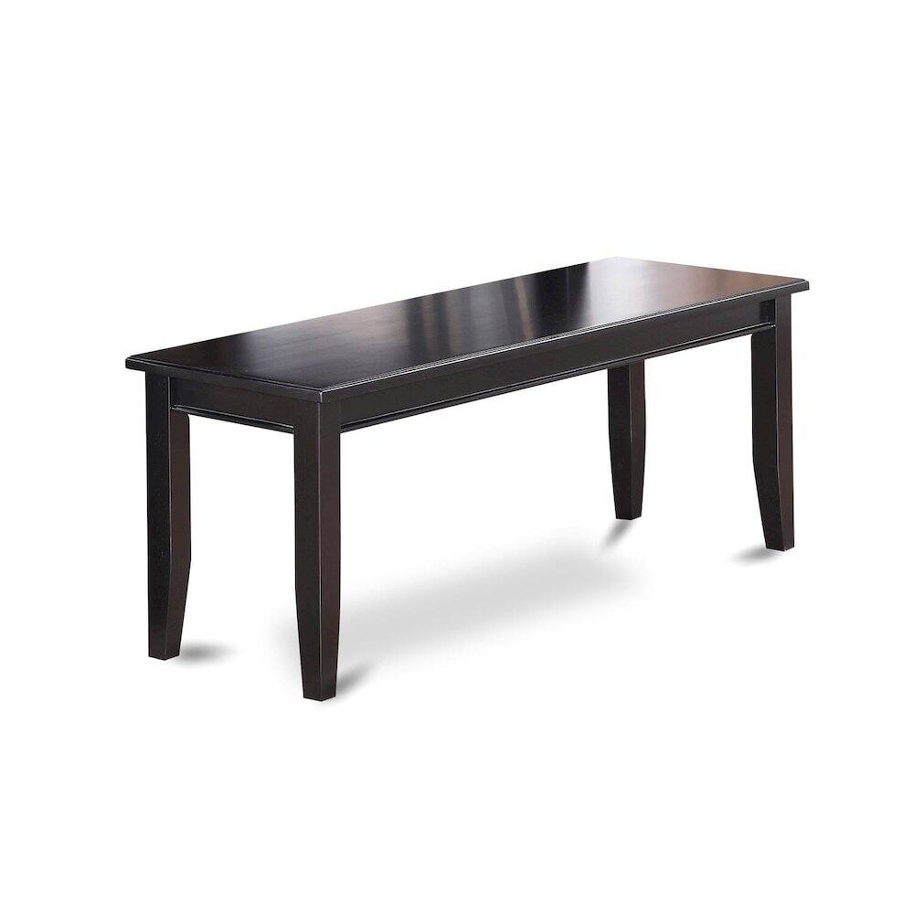 Front. East West Furniture - East West Furniture DUB-BLK-W Dudley Dining Bench with Wooden Seat, 51x15x17 Inch, Black - Black.