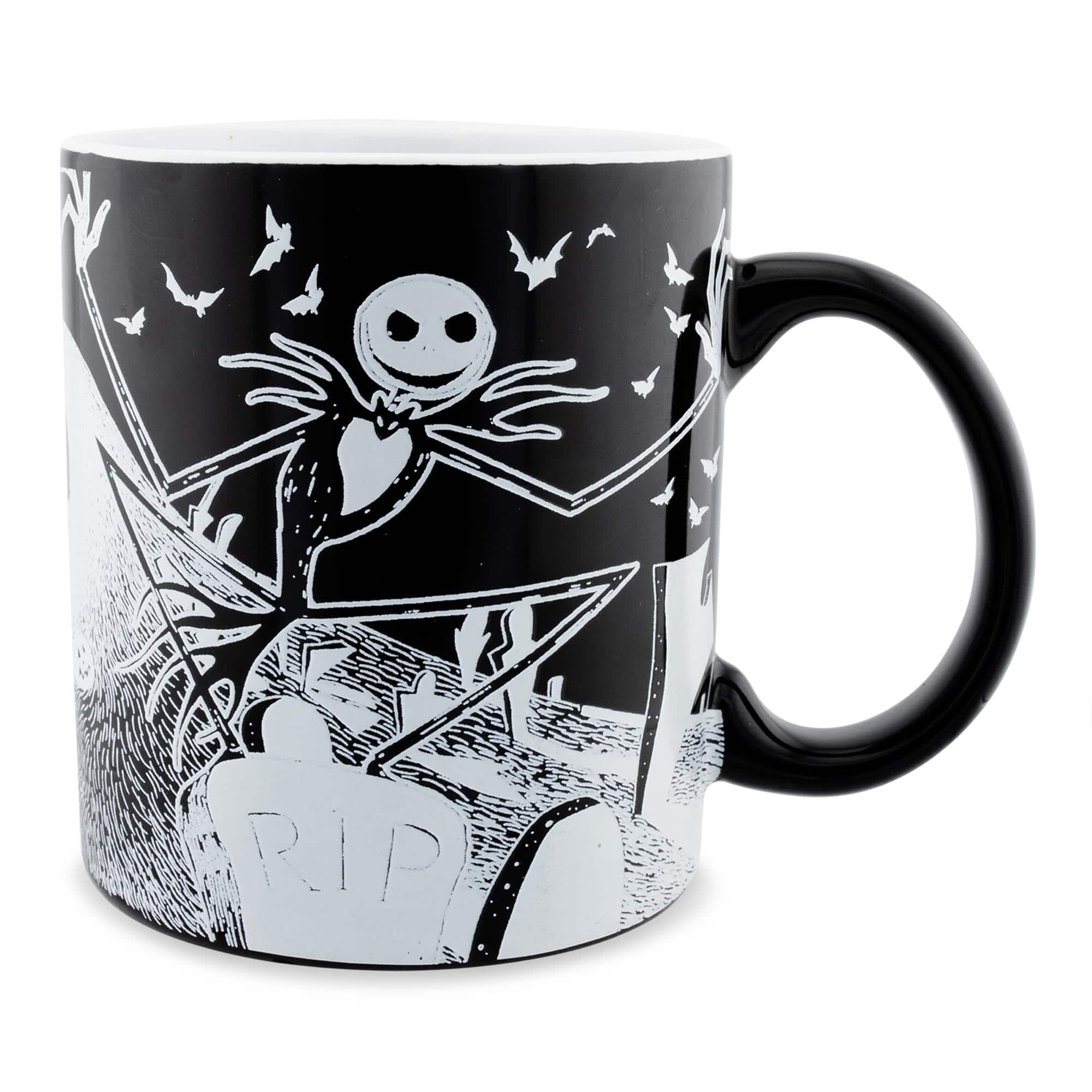 Silver Buffalo - Disney The Nightmare Before Christmas Glow-In-The-Dark Ceramic Mug - Black