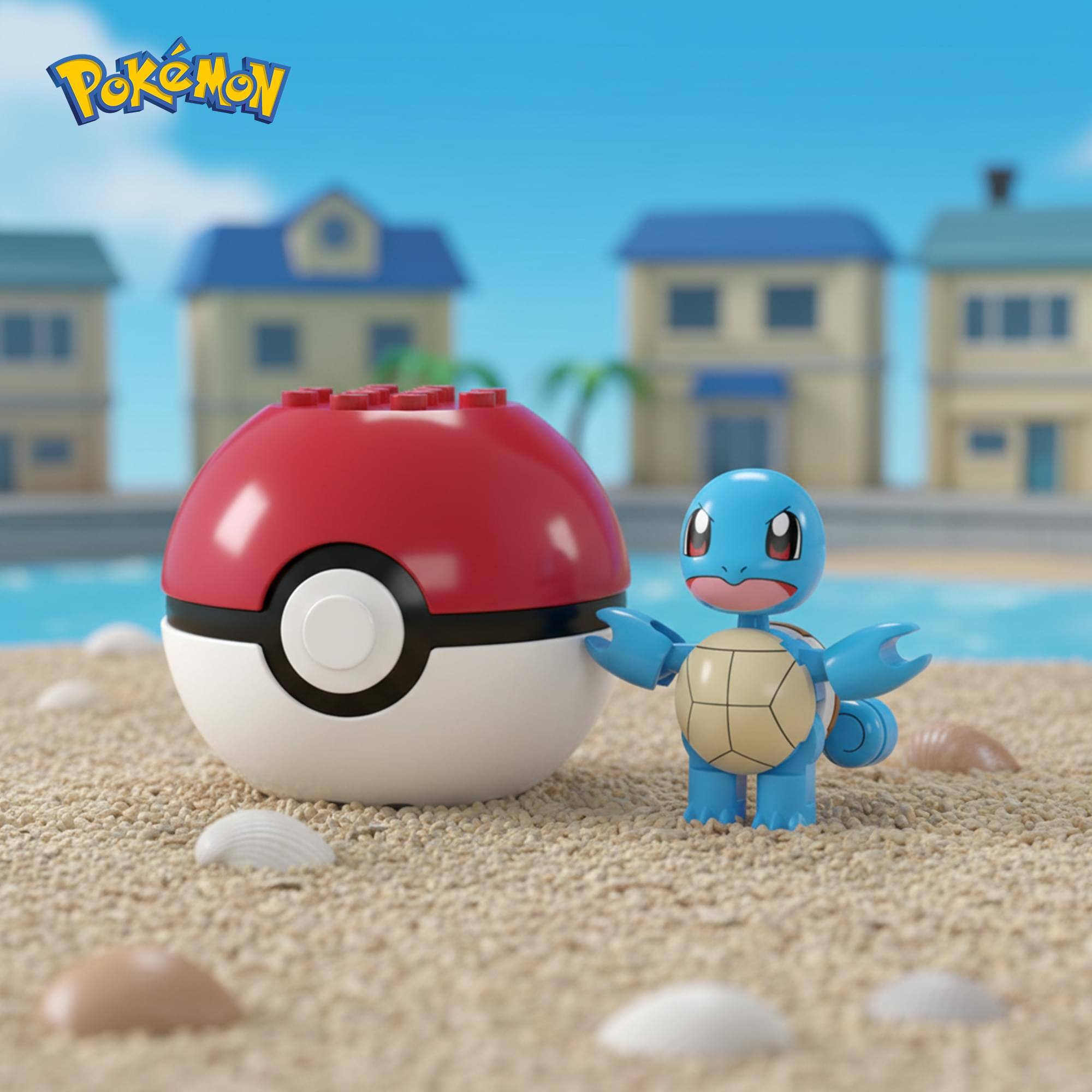 Alt View 10. Mattel - Pokemon Mega Construx Poke Ball 17-Piece Building Set | Squirtle - Blue.